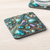 Turquoise Edelsteen Harde Kunststof Onderzetters m (Linkerzijde)