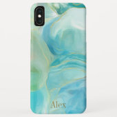 Turquoise edelsteen Waterverf Geode Case-Mate iPhone Case (Achterkant)