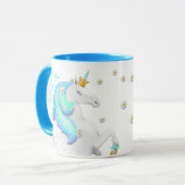 Turquoise Eenhoorn Mok met Kroon en Scepter (Voorkant links)