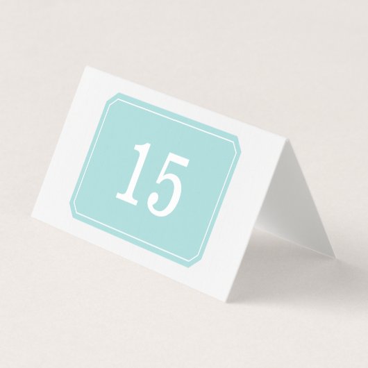 Turquoise Eenvoudig Elegant Folded Table Kaart (Voorkant)
