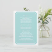 Turquoise Eenvoudig Elegant Information Kaart (Staand voorkant)