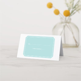 Turquoise Eenvoudig Elegant Place Cards Plaatskaartje