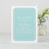 Turquoise Eenvoudig Elegant Save the Date Uitnodig Kaart (Staand voorkant)