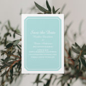 Turquoise Eenvoudig Elegant Save the Date Uitnodig Kaart