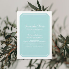 Turquoise Eenvoudig Elegant Save the Date Uitnodig Kaart