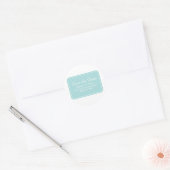 Turquoise Eenvoudig Elegant sparen de Datum Ronde Sticker (Envelop)