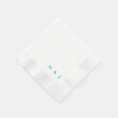 Turquoise Eenvoudige Bruid & Bruidegom Initialen T Servet (Hoek)