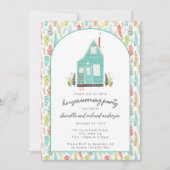 Turquoise eenvoudige Housewarming Party Kaart (Voorkant)