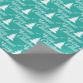 Turquoise Eenvoudige kerstboom Cadeaupapier (Hoek)
