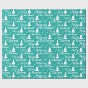 Turquoise Eenvoudige kerstboom Cadeaupapier