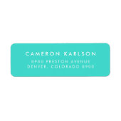 Turquoise eenvoudige SAN Serif typografie Etiket (Voorkant)