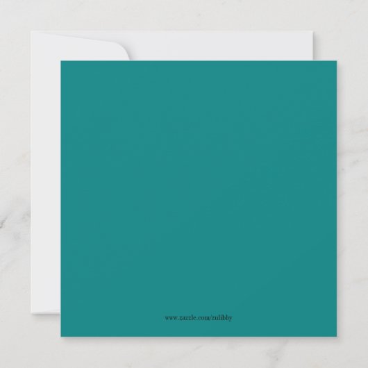 Turquoise Elegant Chandelier Housewarming Invite Kaart (Achterkant)