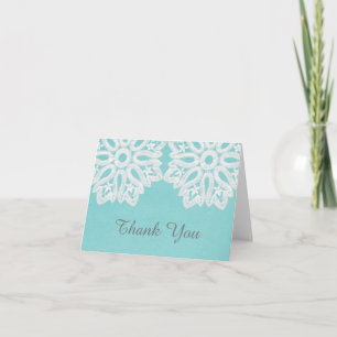 Turquoise Elegant Lace Hartelijk dank Bedankkaart