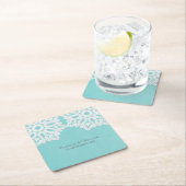 Turquoise Elegant Lace Paper Onderzetters (Insitu)