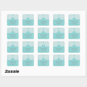 Turquoise Elegant Lace Save the Date Stickers (Vel)
