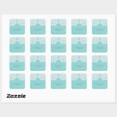 Turquoise Elegant Lace Wedding Stickers (Vel)
