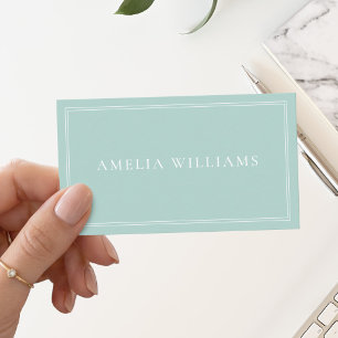 Turquoise Elegant Minimalistisch Professioneel Visitekaartje