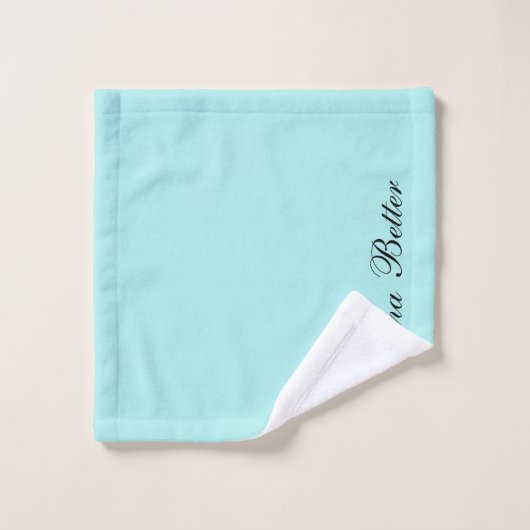 Turquoise Elegante Handgeschreven Naam Handtekenin Bad Handdoek (Wasdoekje)