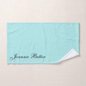 Turquoise Elegante Handgeschreven Naam Handtekenin Bad Handdoek (Handdoek)