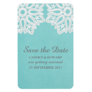Turquoise Elegante Kant Save the Date Flexi Magnee Magneet