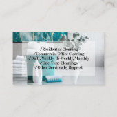 Turquoise elegante schoonmaakservice Huishouden Visitekaartje (Achterkant)
