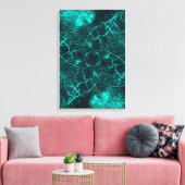 Turquoise Elektrische Energie Web Fractale Kunst Canvas Afdruk (Insitu (Woonkamer))