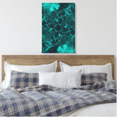 Turquoise Elektrische Energie Web Fractale Kunst Canvas Afdruk (Insitu (Slaapkamer))
