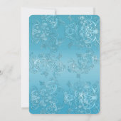 Turquoise Embossed Vow Renewal Wedding Kaart (Achterkant)