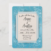 Turquoise Embossed Weddenschap met Slit Corner Kaart (Voorkant)