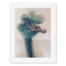 turquoise emu tattoo