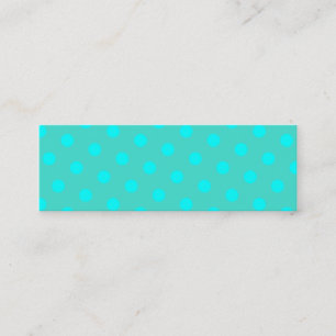 Turquoise en Aqua Polka Dots Mini Visitekaartje