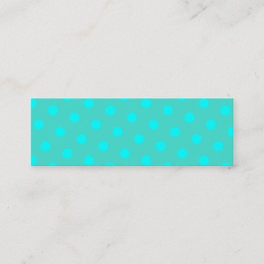 Turquoise en Aqua Polka Dots Mini Visitekaartje (Voorkant)