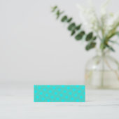 Turquoise en Aqua Polka Dots Mini Visitekaartje (Staand voorkant)