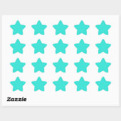 Turquoise en aqua stippen ster sticker (Vel)