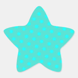Turquoise en aqua stippen ster sticker