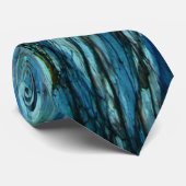 Turquoise en Auqua Marine abstract design stropdas (Opgerold)