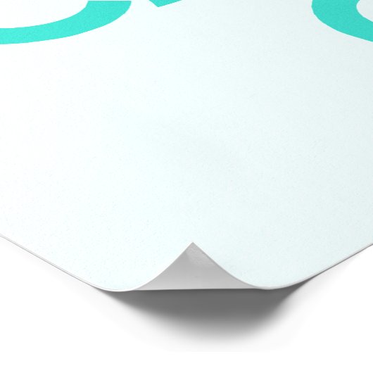 Turquoise en Azure Keep Calm en Carry On Poster (Hoek)