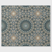 Turquoise en Beige Mandala Patroonontwerp Cadeaupapier (Vlak)