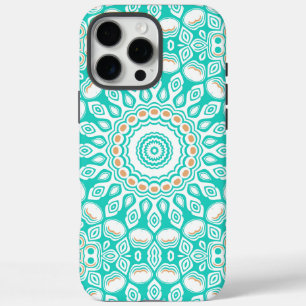Turquoise en Beige Oceaan Mandala Patroon iPhone 16 Pro Max Hoesje