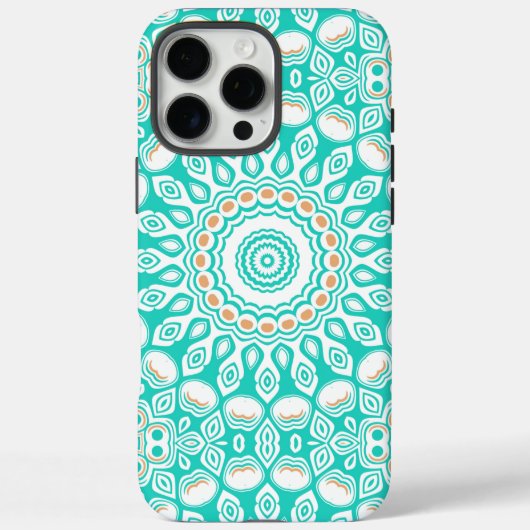 Turquoise en Beige Oceaan Mandala Patroon Case-Mate iPhone Case (Achterkant)