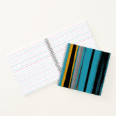Turquoise en Black - Abstracte kunststrepen Notitieboek (Binnen)