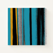 Turquoise en Black - Abstracte kunststrepen Notitieboek (Achterkant)