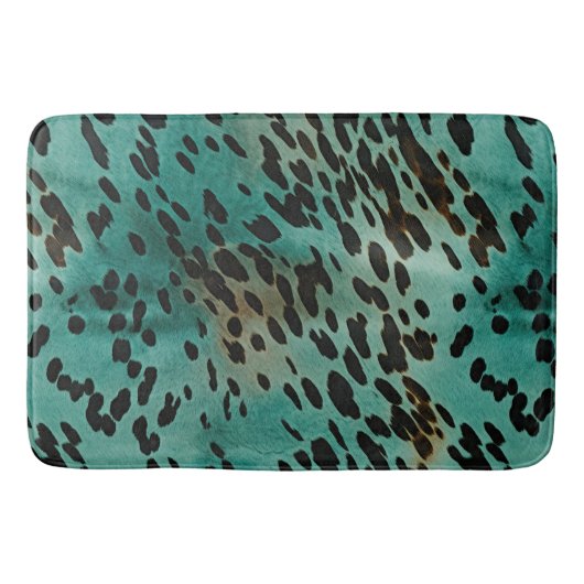 Turquoise en Black Badmat (Voorkant)