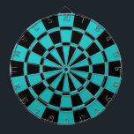 Turquoise en Black Dartbord<br><div class="desc">Turquoise en Black Dart Board</div>