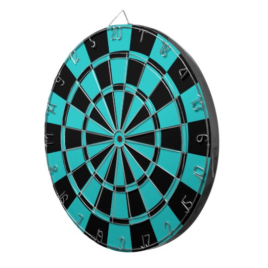 Turquoise en Black Dartbord (Voorkant Rechts)
