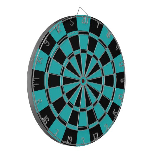 Turquoise en Black Dartbord (Voorkant Links)