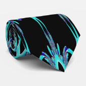 Turquoise en Black Fractal Stropdas (Opgerold)