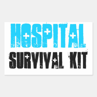 Turquoise en Black Hospital Survival Kit Labels