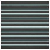 Turquoise en Black Striped Pattern Stof (Swatch)