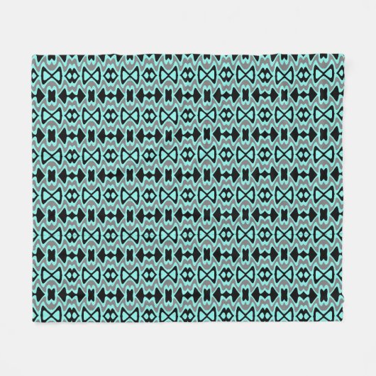 Turquoise en Black Unique Pattern Fleece Deken (Voorkant (Horizontaal))